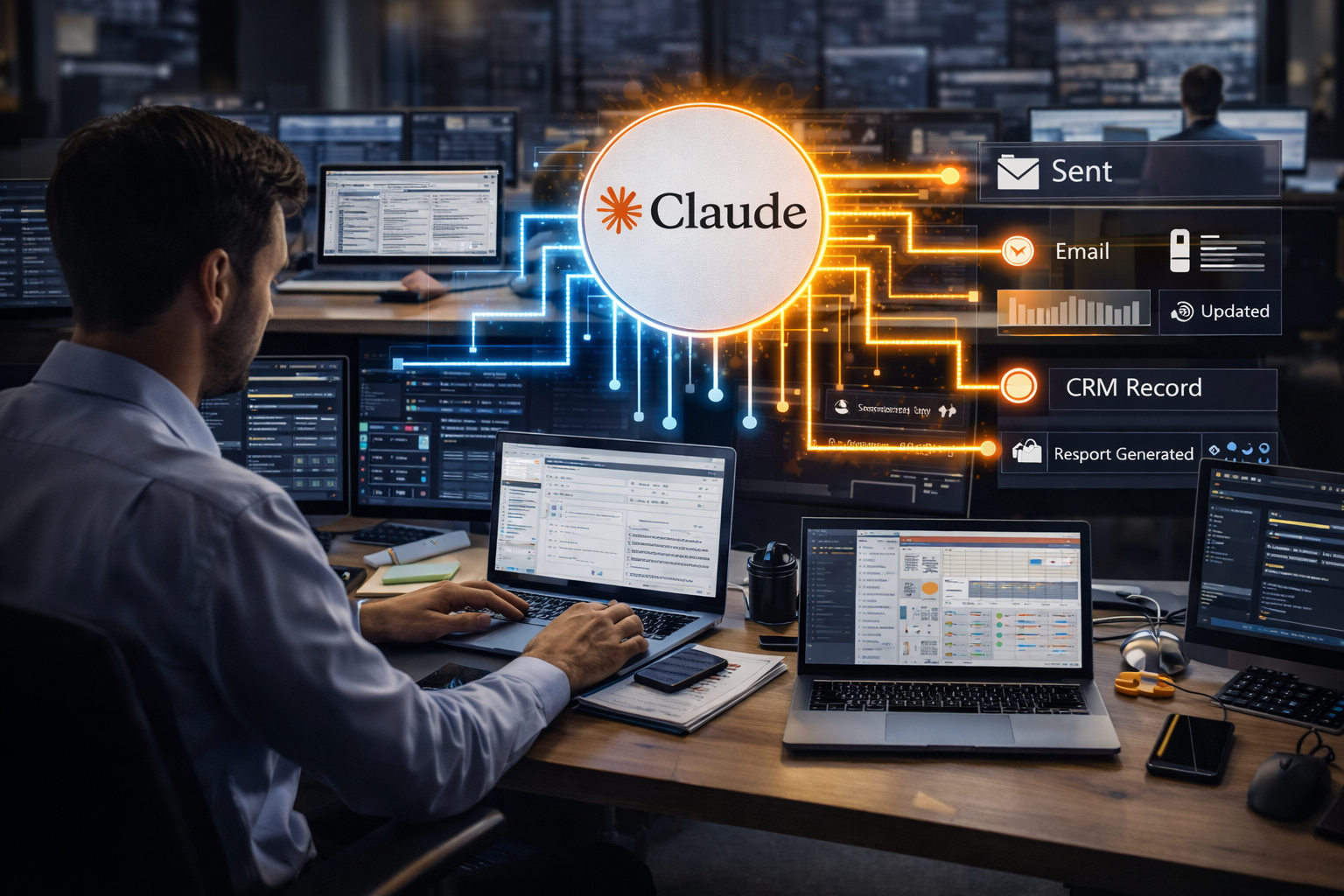 Claude AI running autonomous workflows across business systems in real time